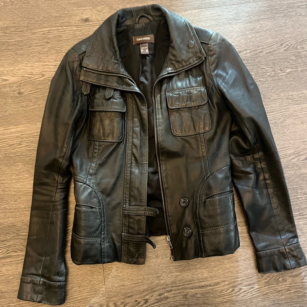 Vintage Black Genuine Leather Jacket DANIER